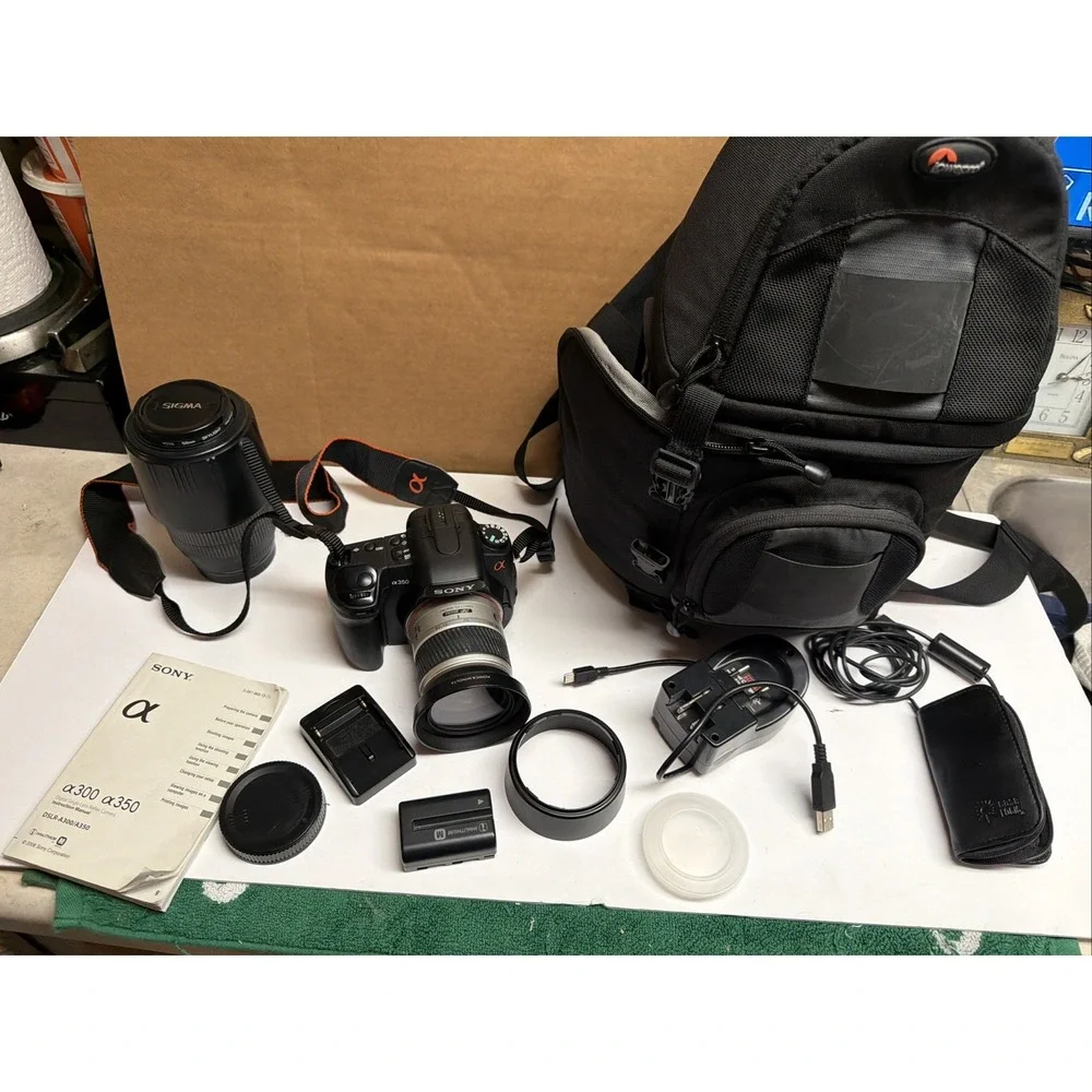 Sony Alpha A350 DSLR Camera &   Accessories